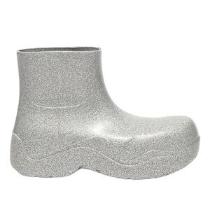 Bottega Veneta Puddle Boots. 41. Silver glitter metallic like